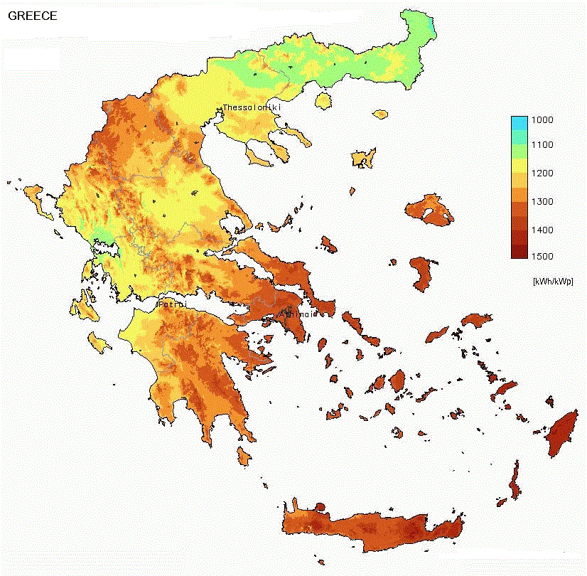 Climate map of Greece