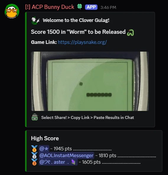 Capture proving: Highest Snakeban score