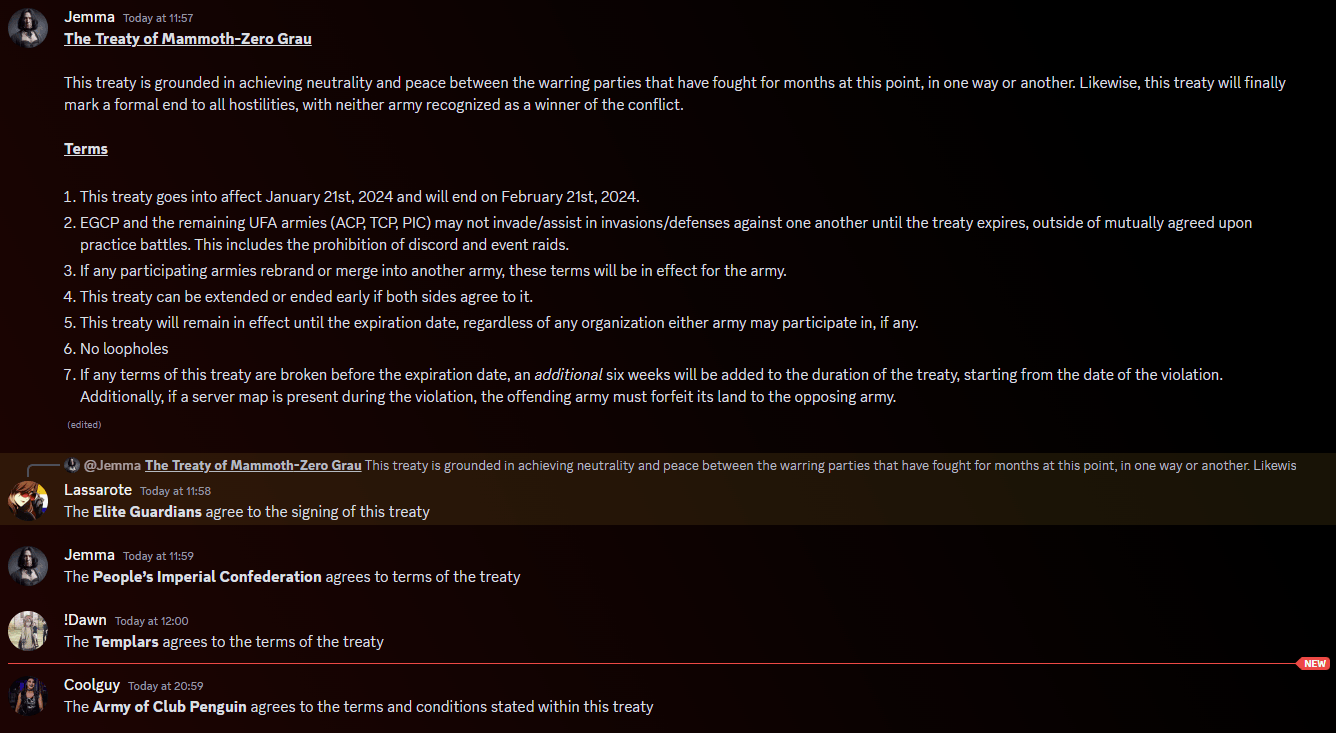 The Christmas Crusade II War treaty
