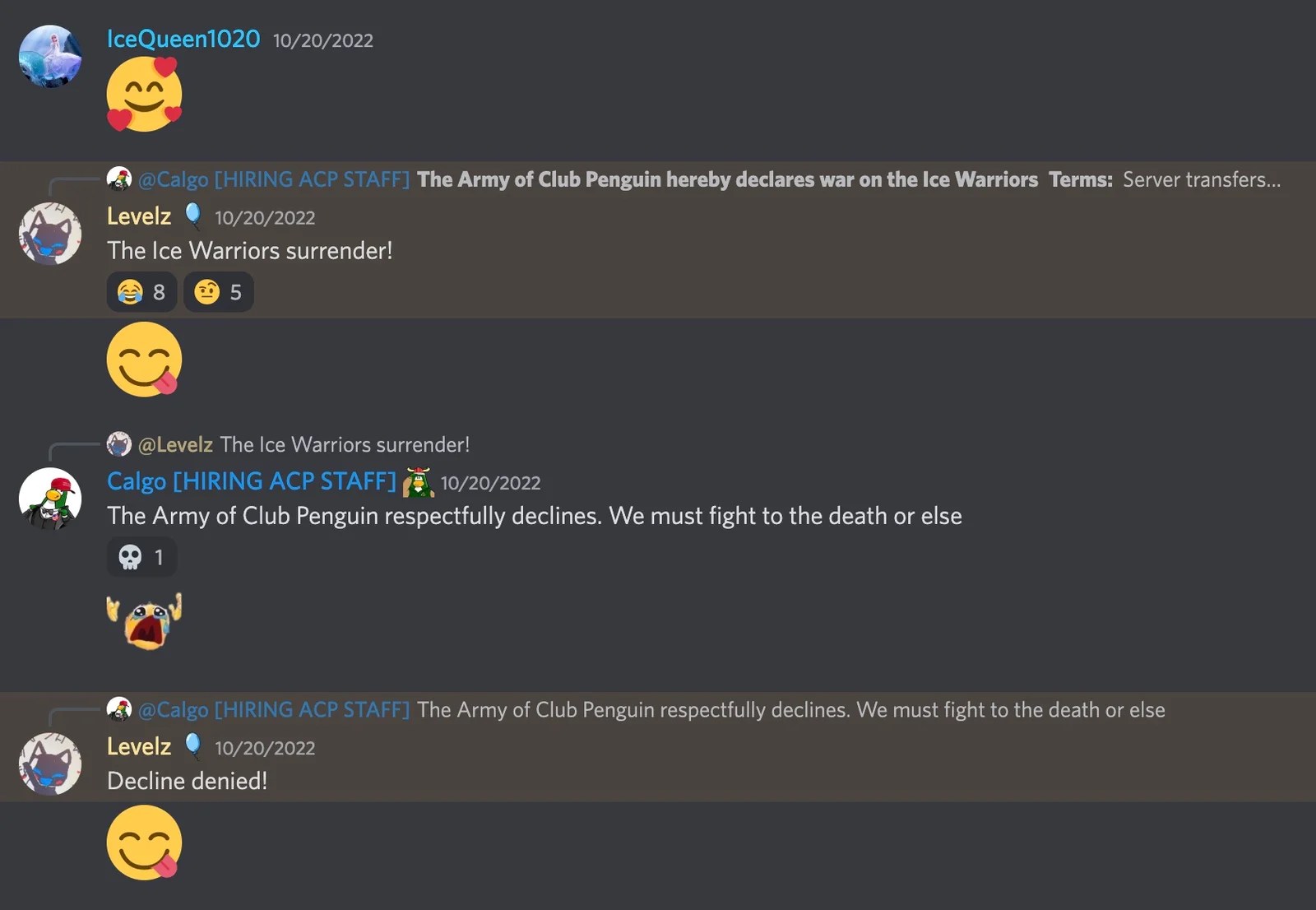 Capture proving: Quickest war surrender upon declaration