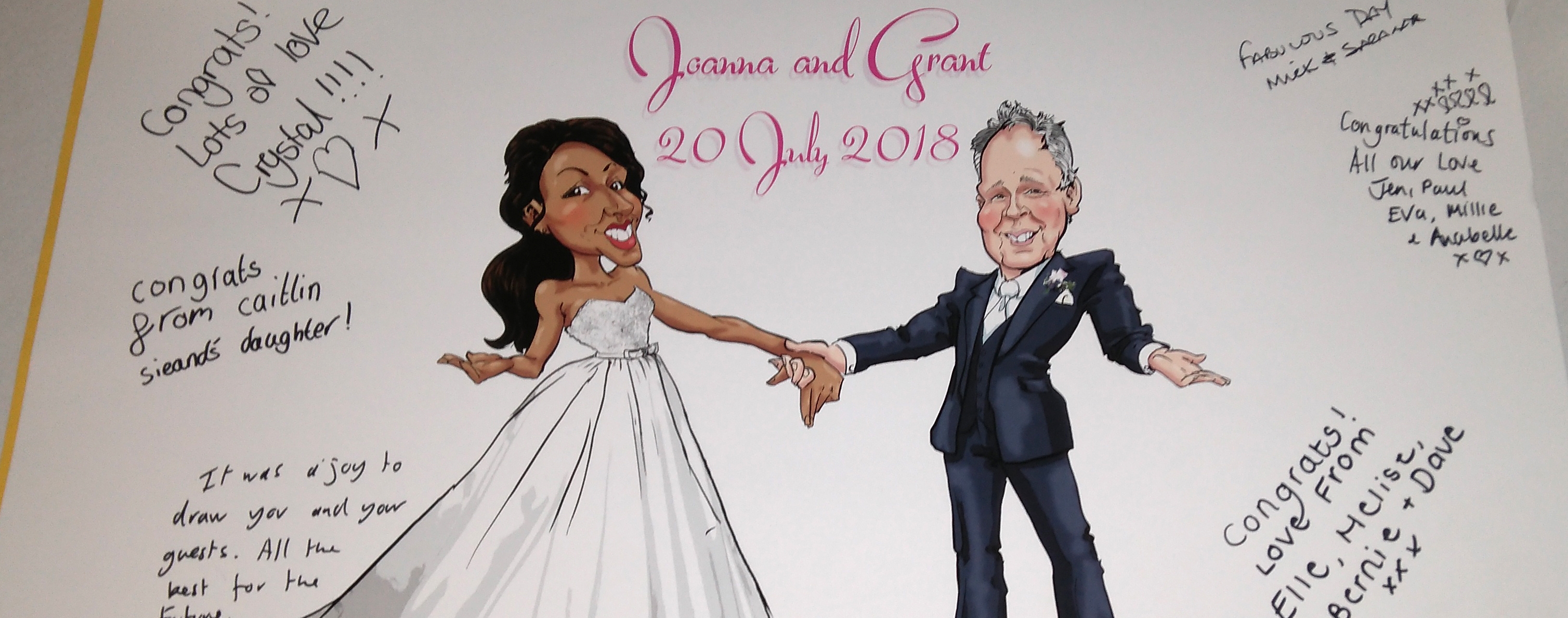 wedding Signing message boards caricatures