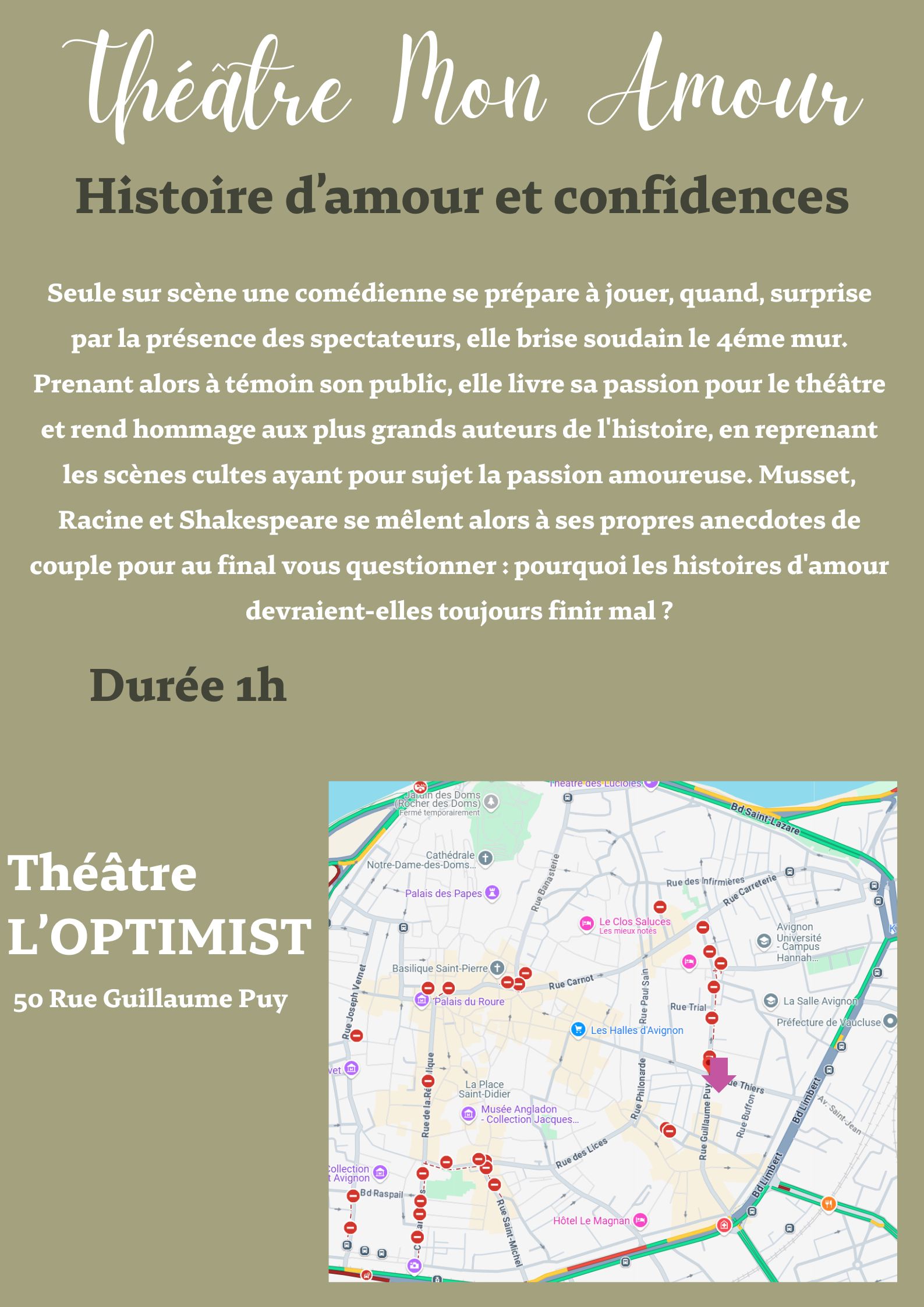 Lire la suite à propos de l’article Théâtre Mon Amour –  Avignon (84)