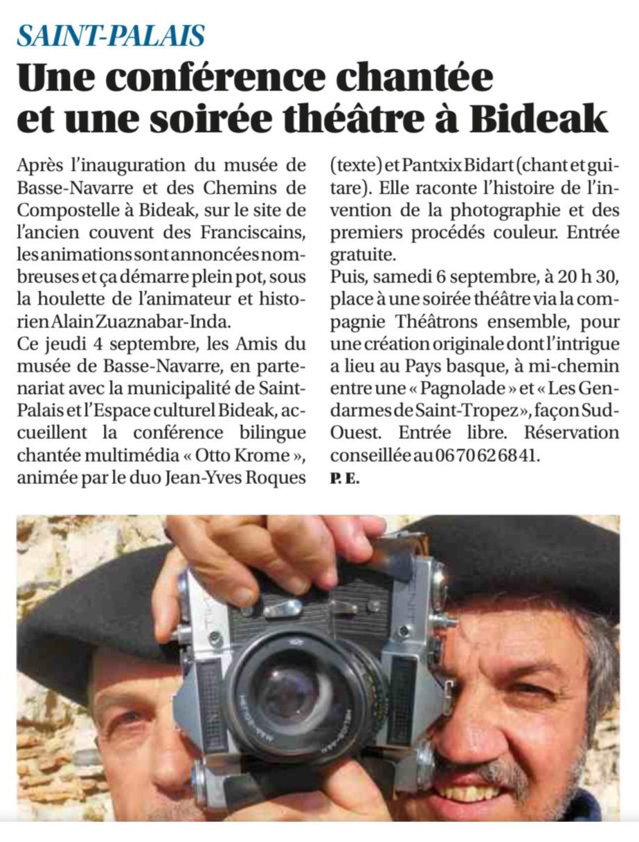 SUD OUEST ST PALAIS 3 SEPT, Il était une fois dans le sud Ouest. Cie Théâtrons Ensemble