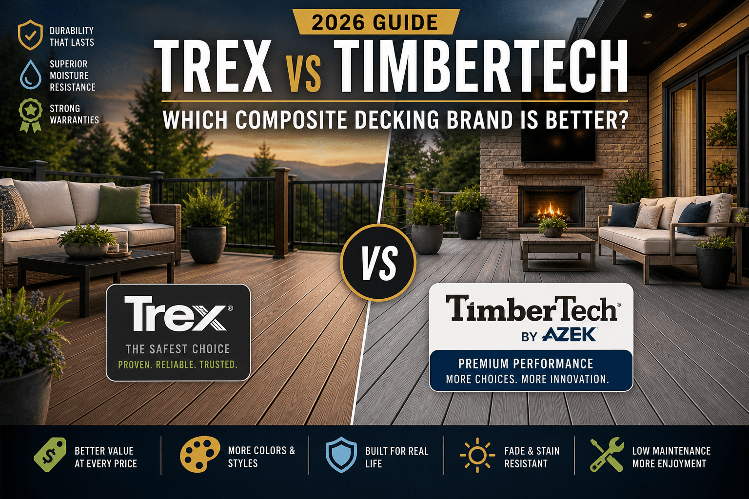 Trex vs TimberTech (2026): Cost, Warranty & Which Is Better? - The