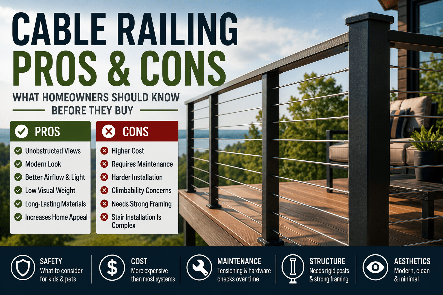 Cable Railing Pros and Cons
