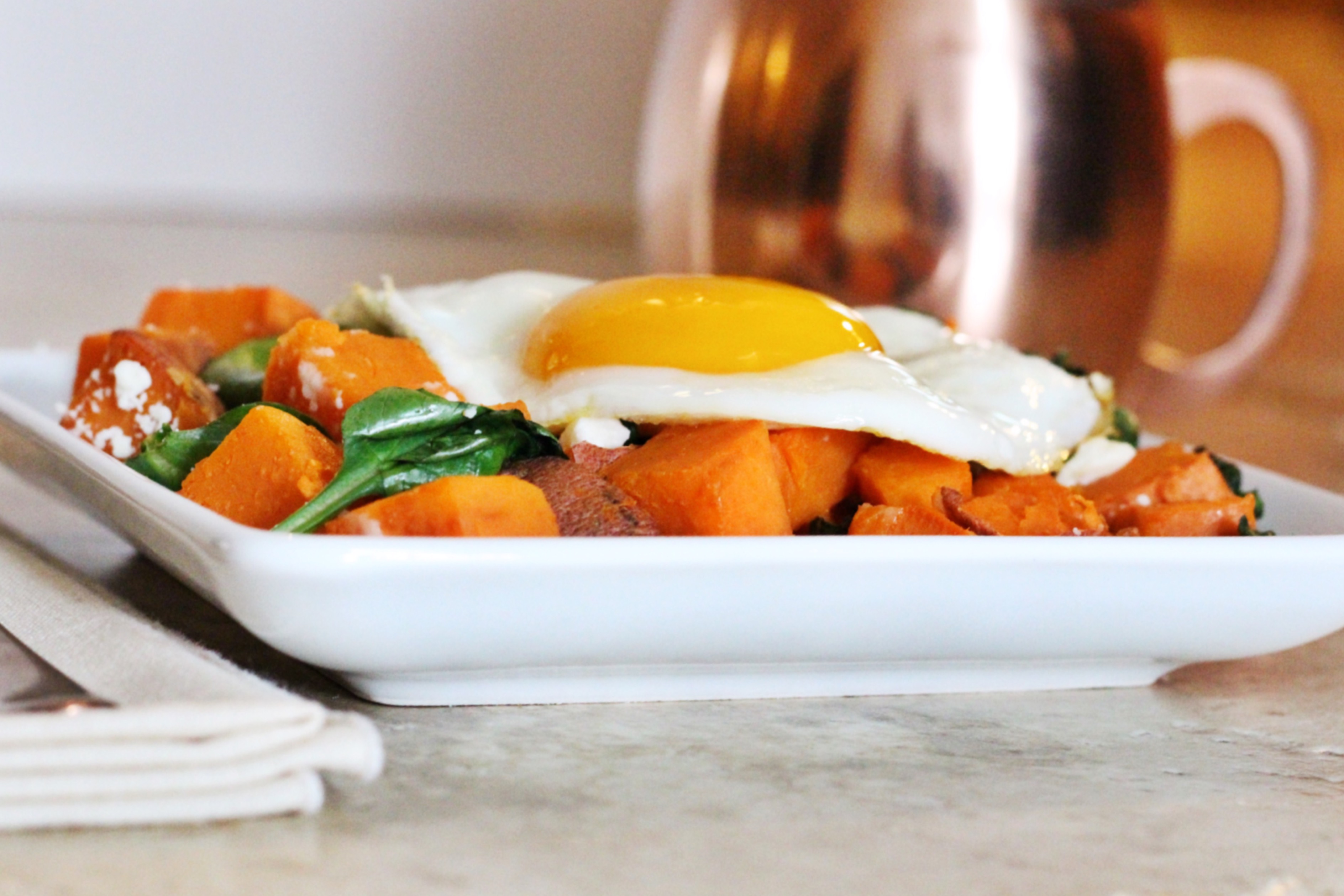 Egg and Sweet Potato Hash - The Basic Peach