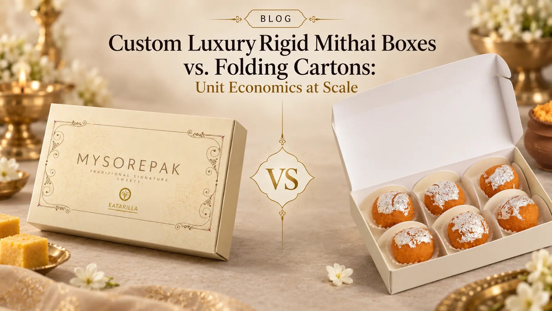 Custom Luxury Rigid Mithai Boxes vs. Folding Cartons Unit Economics at Scale