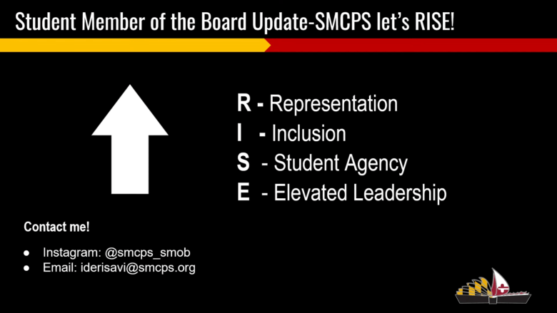 Image: Student board member’s R.I.S.E presentation