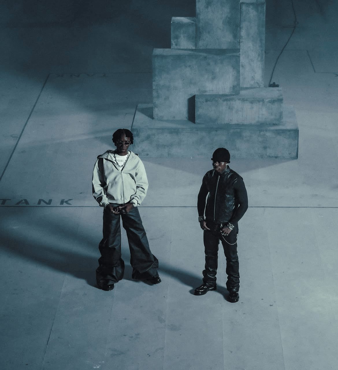Blaqbonez and Asake in a press photo for NOMADINHO: 4TH PRIME and IKEBE 3000