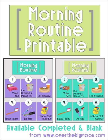 Morning Routine Printable: Back to School Series