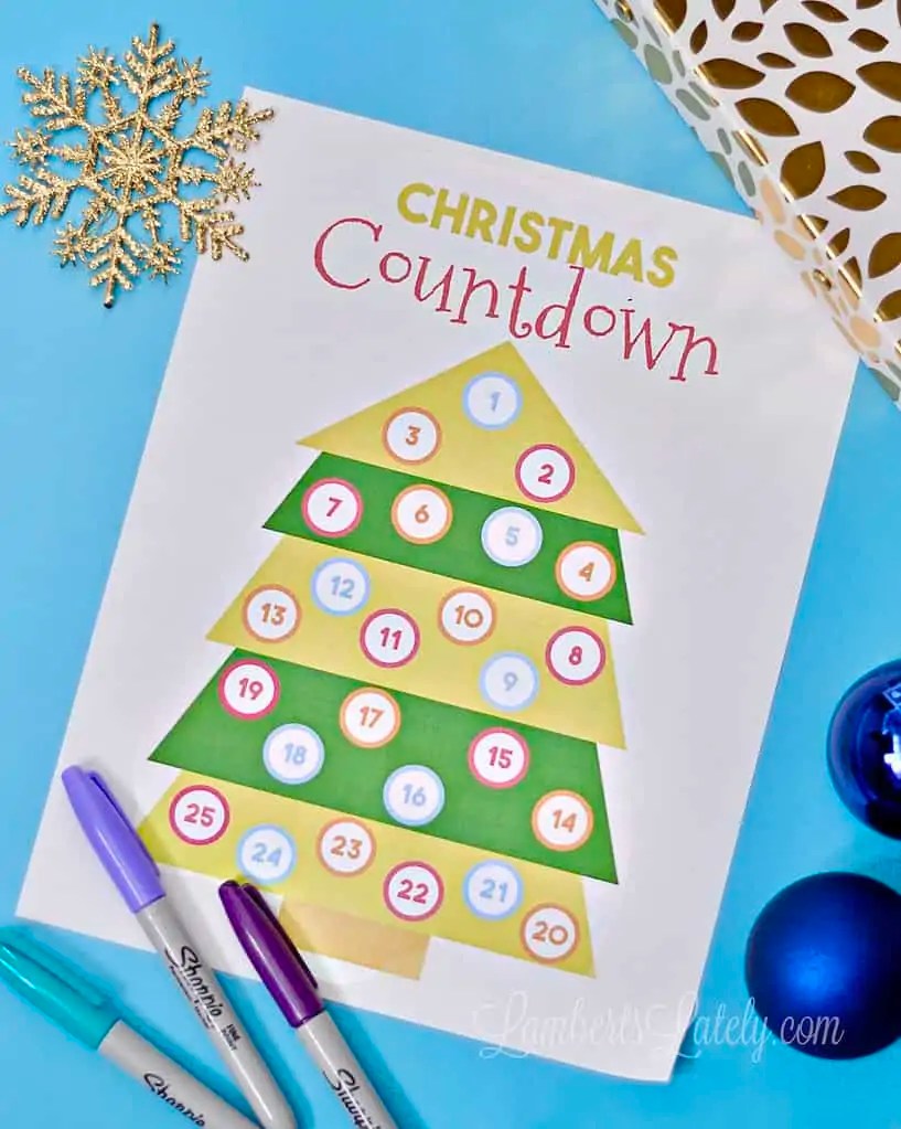 Christmas Countdown Free Printable