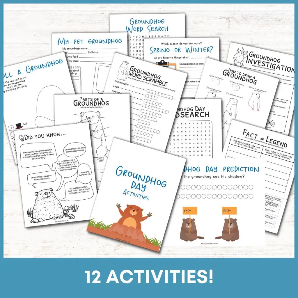 Printable Groundhog Day Activities