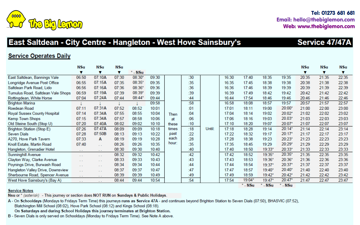 B 47 Bus Route Map