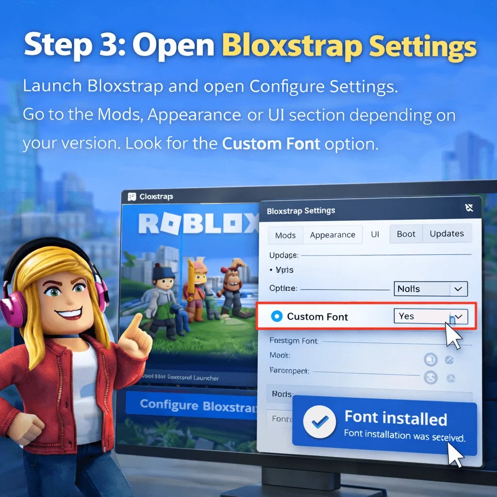 Bloxstrap Fonts 2026 Best Custom Fonts For Roblox PC Step 3.webp