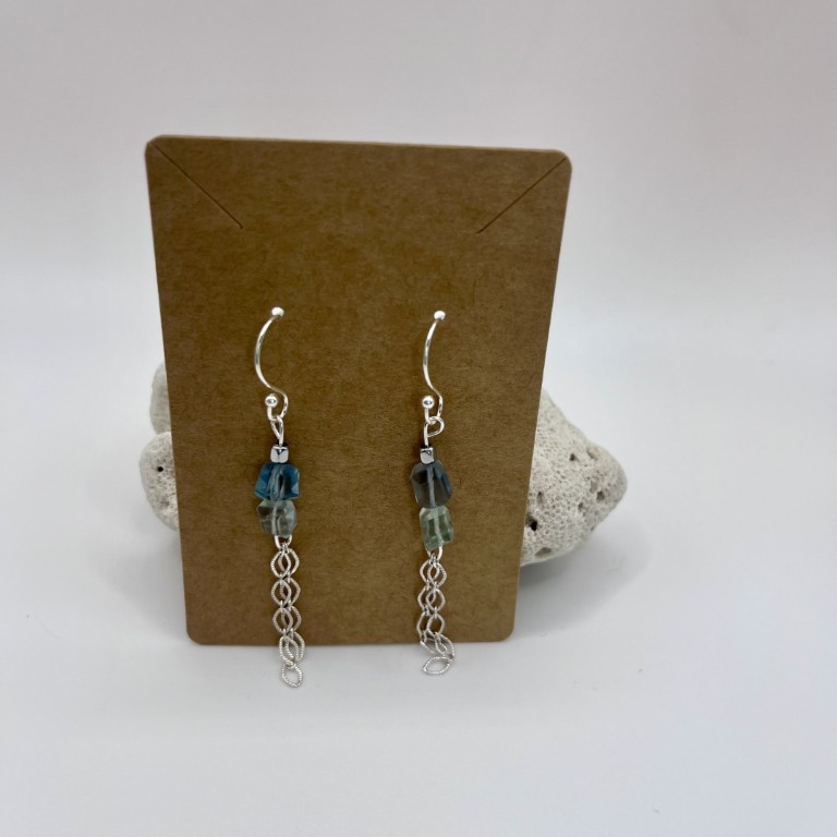 Fluorite Silver Earrings