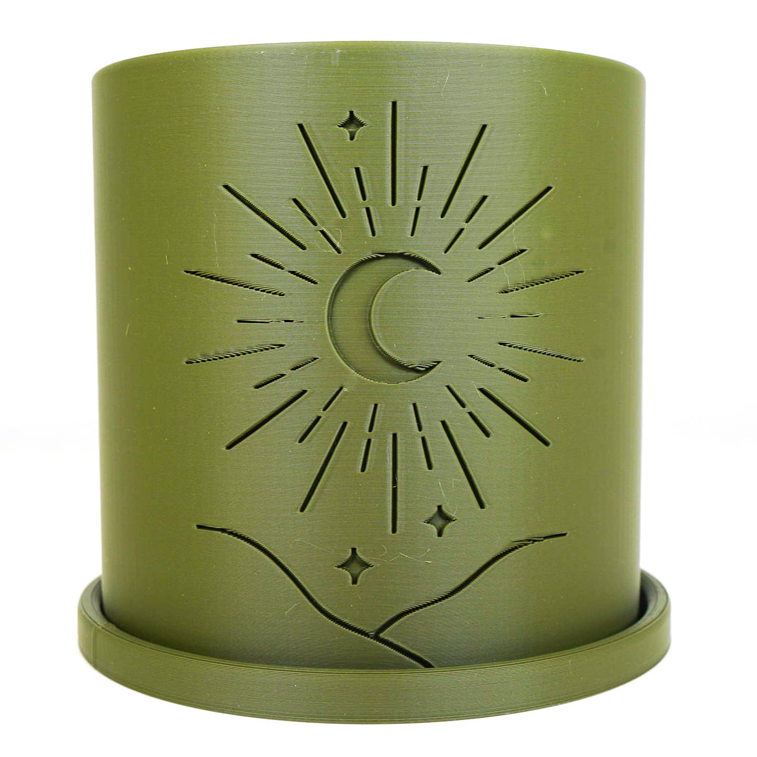 3D Printed 6" Boho Indoor Planter Pot (Moon)