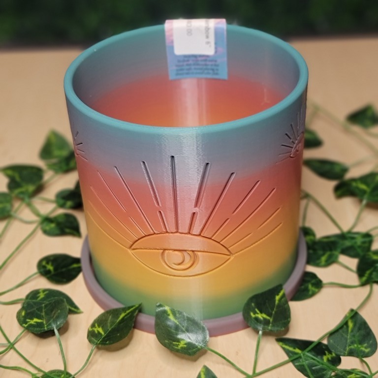 3D Printed 6" Boho Indoor Planter Pot (Eye)