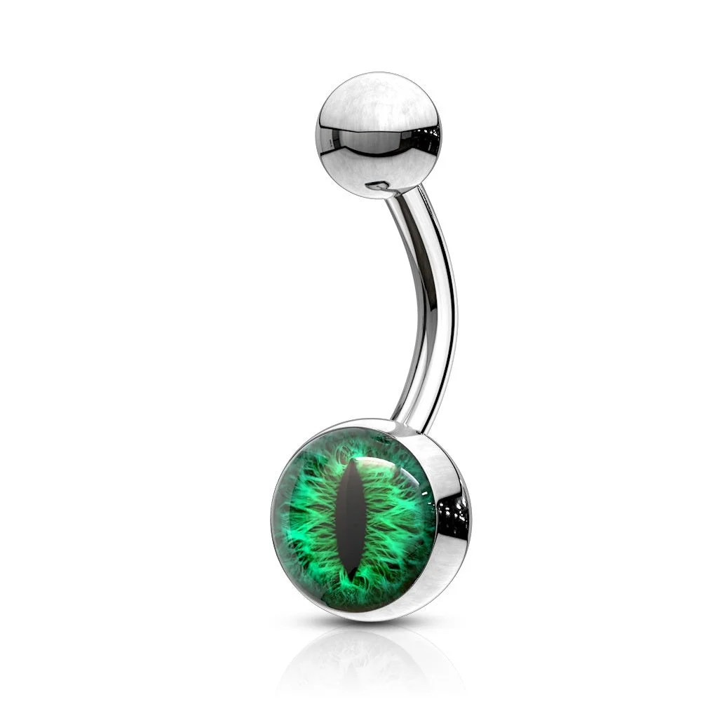 Green Snake Eye Belly Ring
