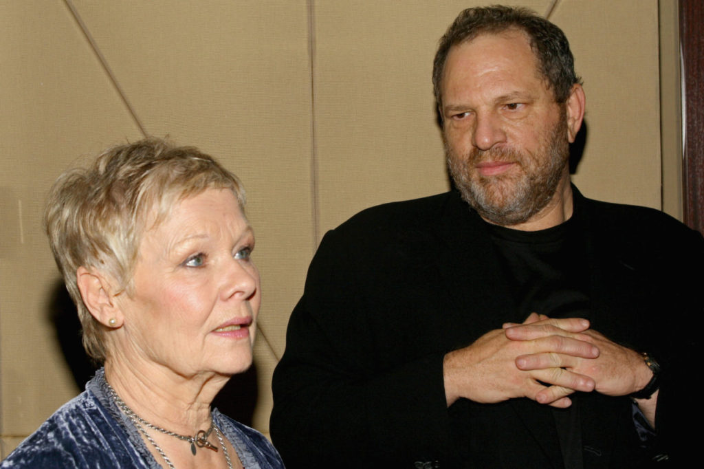 NEW YORK - NOVEMBER 28: (U.S. TABS OUTS & HOLLYWOOD REPORTER OUT) Actress Dame Judi Dench and Harvey Weinstein attend a special screening for The Weinstein Company's Mrs. Henderson November 28, 2005 in New York City. (Photo by Scott Wintrow/Getty Images)