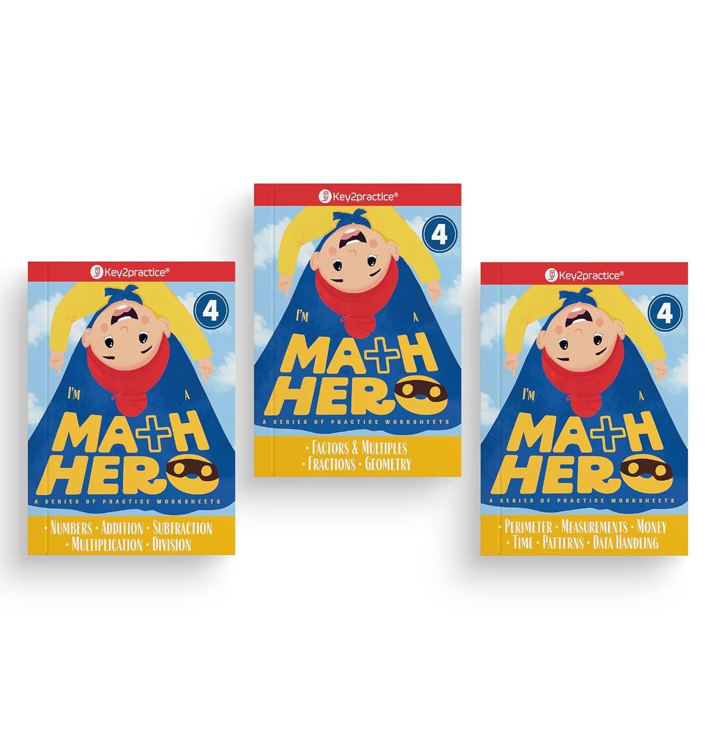 Key2practice Class 4 Math S Hero Workbooks Set Of 3 Books Workshee
