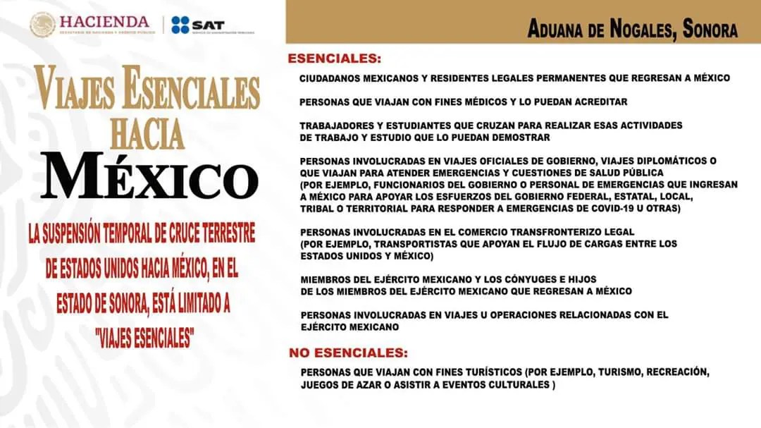 Essential Travel to Mexico