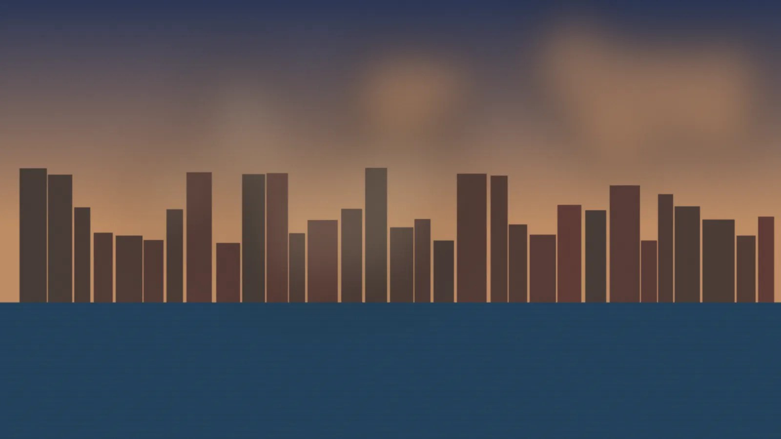 Editorial coastal dusk skyline illustrating IDF Amoudi strike and Gaza conflict reporting.