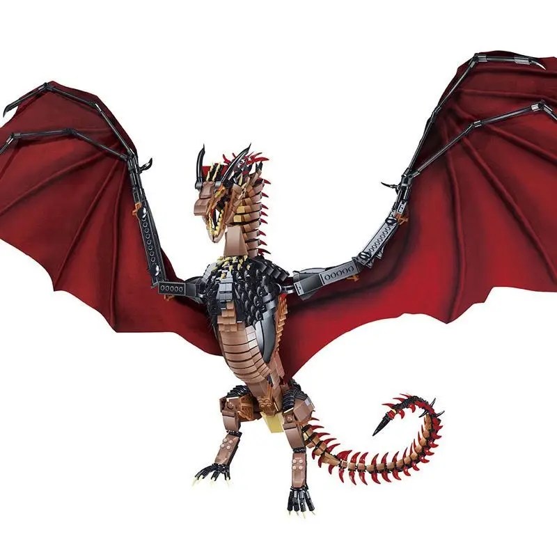 1889pcs Creative MOC Giant Dragon Building Blocks Model Movie