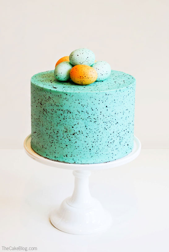 DIY Speckled Robin's Egg Cake  |  TheCakeBlog.com