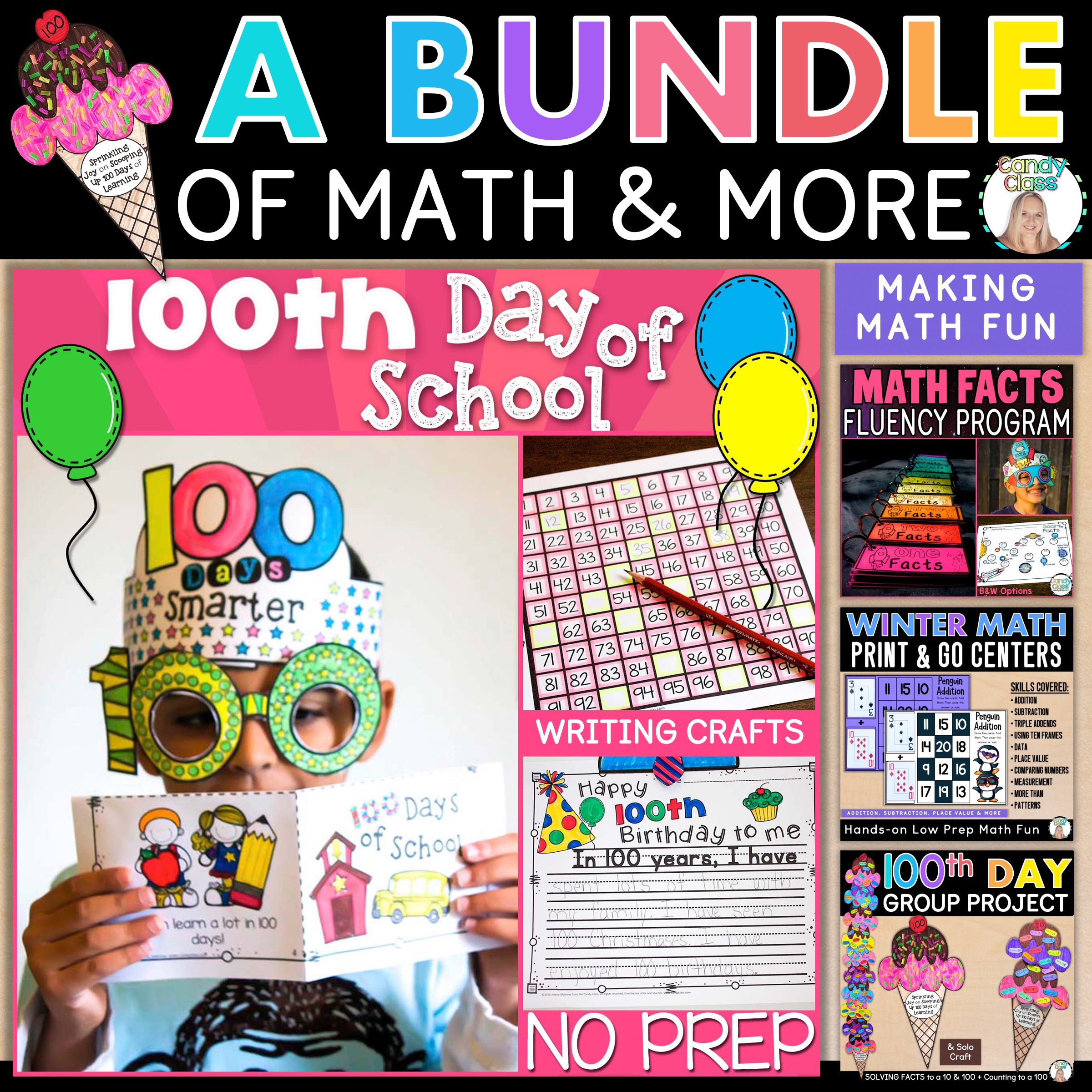 100th Day of School Fun Math Bundle