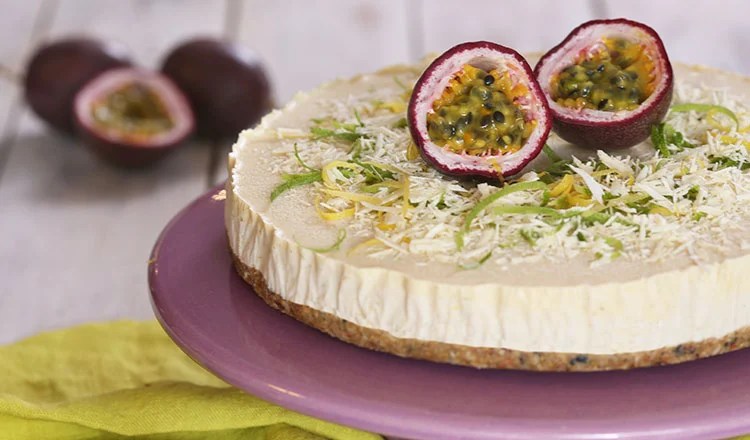 Passionfruit White Chocolate & Cashew Cheese Cake