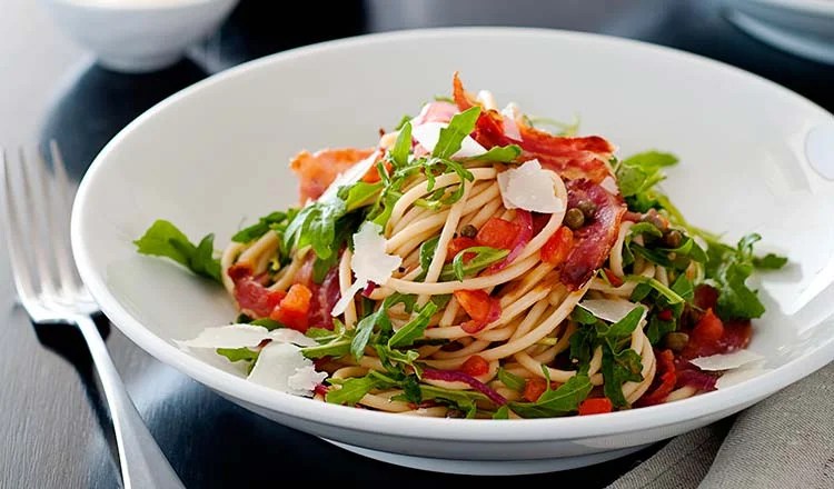 Spaghetti With Pancetta & Capers