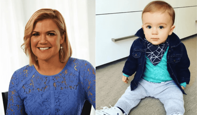 Sarah Harris and her baby boy
