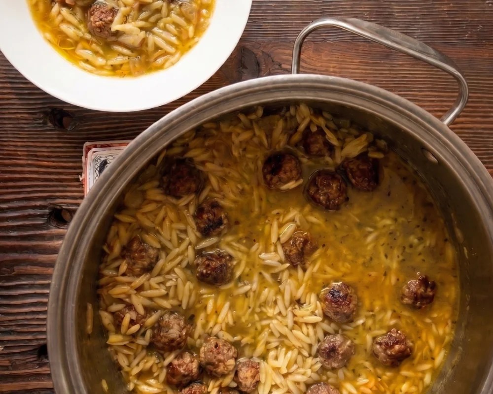 Mary Kalifatidis Recipe French Onion Soup with Meatballs