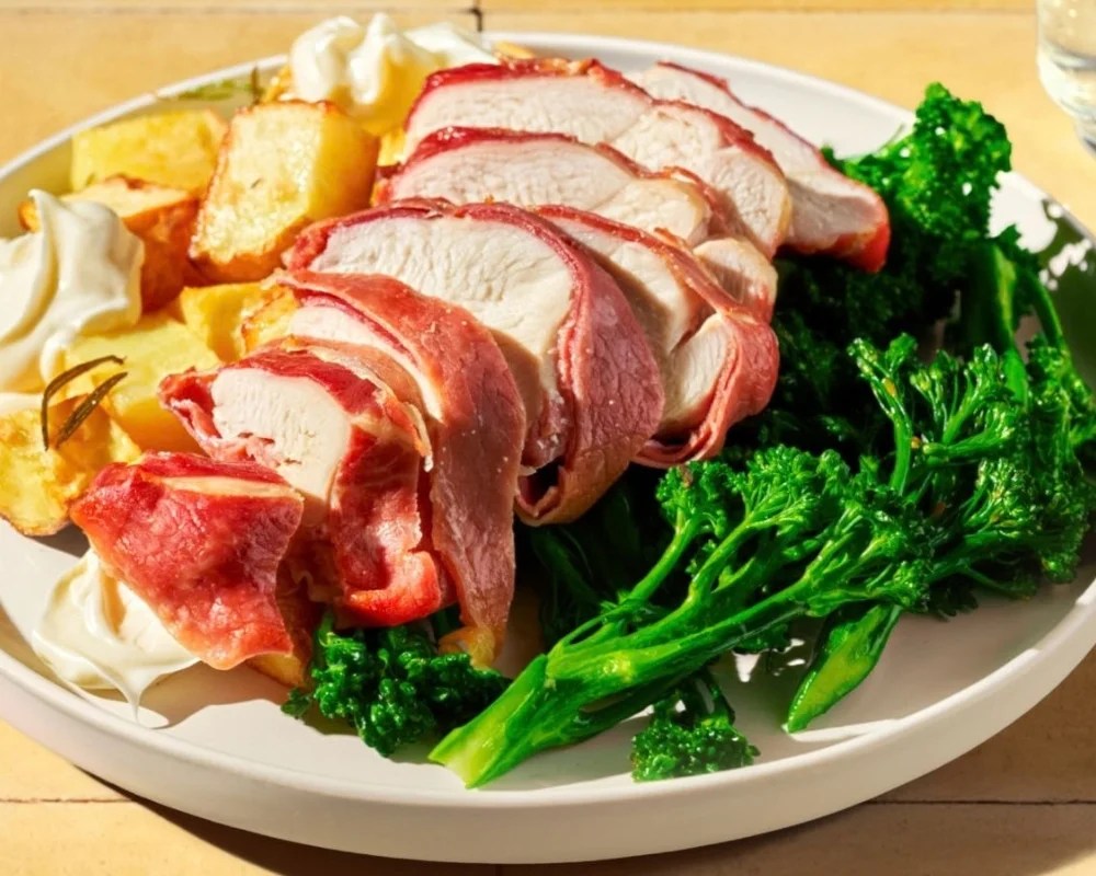 Prosciutto wrapped chicken