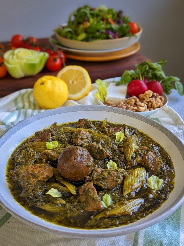 Khoresh Karafs Celery and beef stew with fresh herbs The Caspian