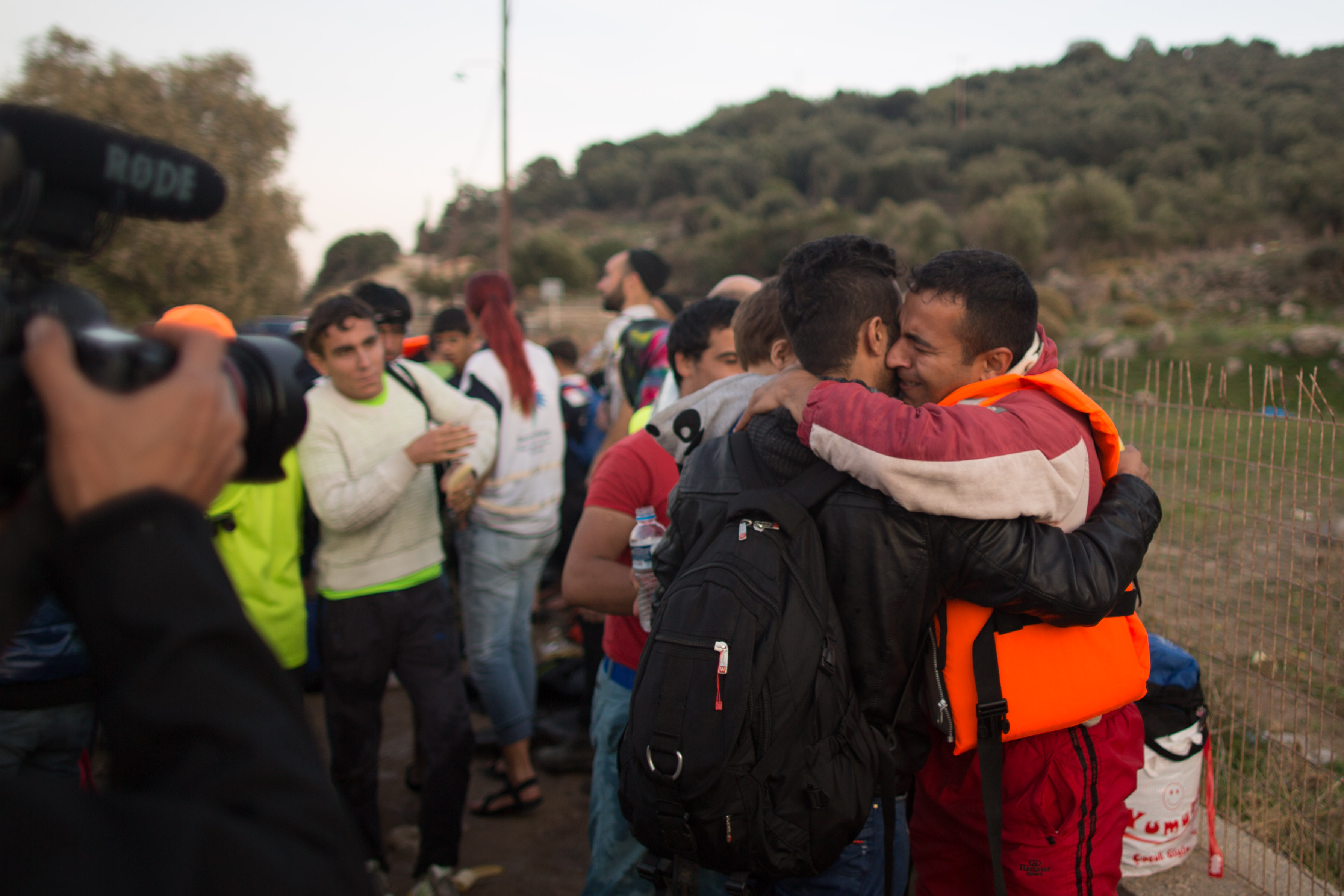The arrivals are emotional moments, finally on European soil there is a sense of relief and feeling of welcome.