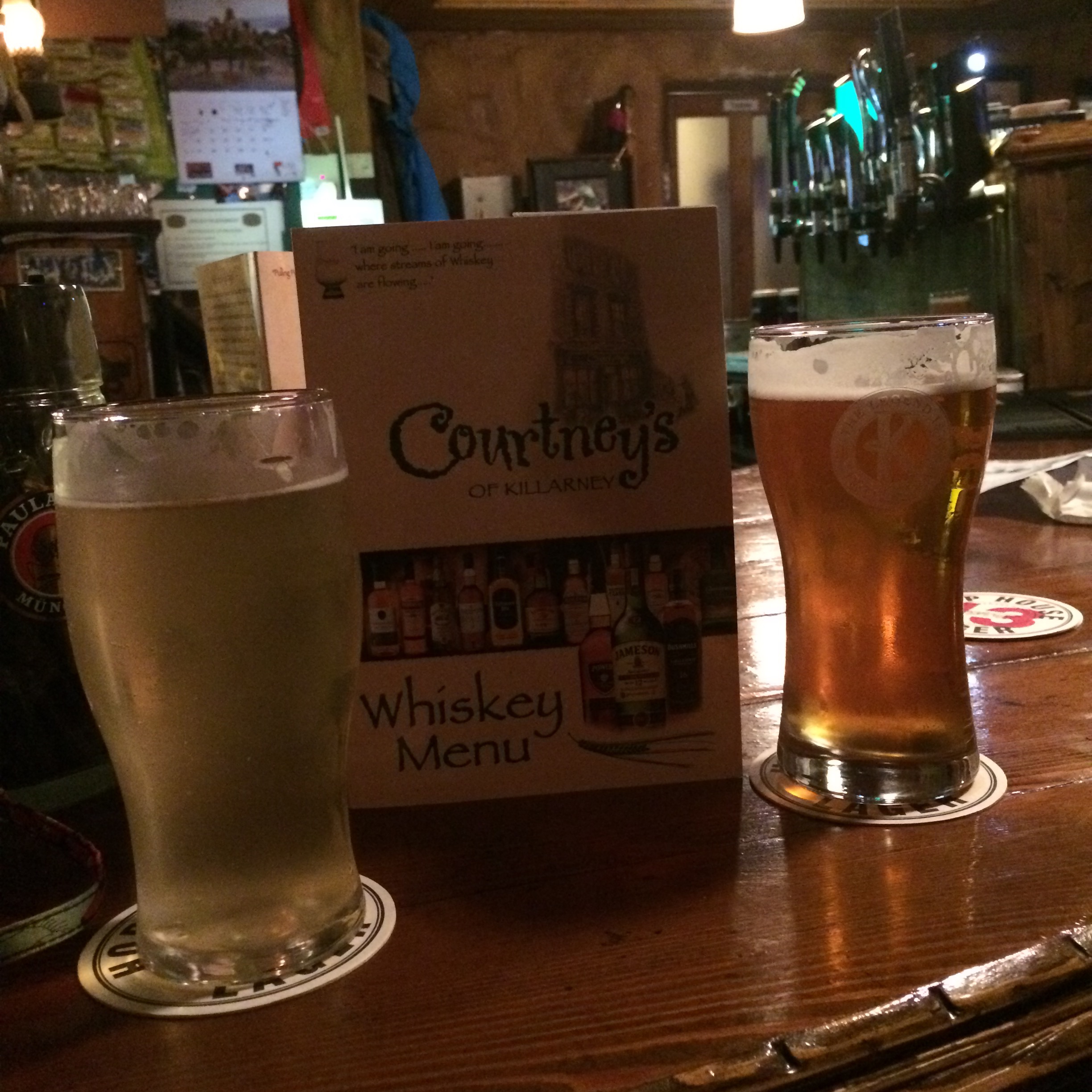 Cider and beer at Courtney's pub