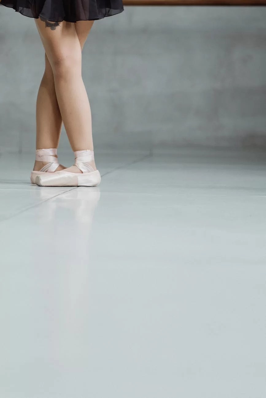 unrecognizable ballerina in pointe shoes