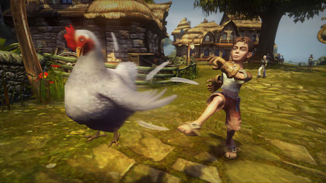 Fable kicking chickens
