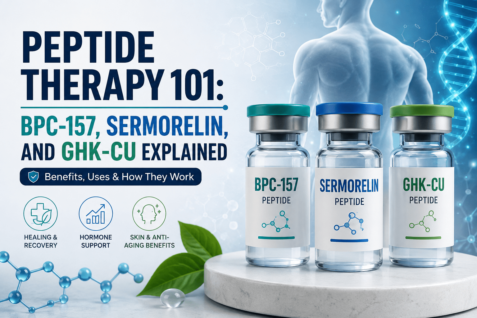 Peptide Therapy 101: BPC-157, Sermorelin, and GHK-Cu Explained