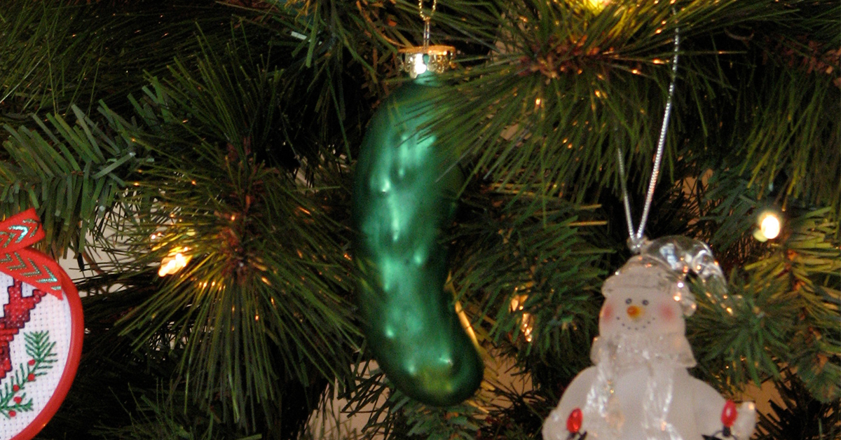 Did the practice originate in germany? The Christmas Pickle And Other Holiday Oddities