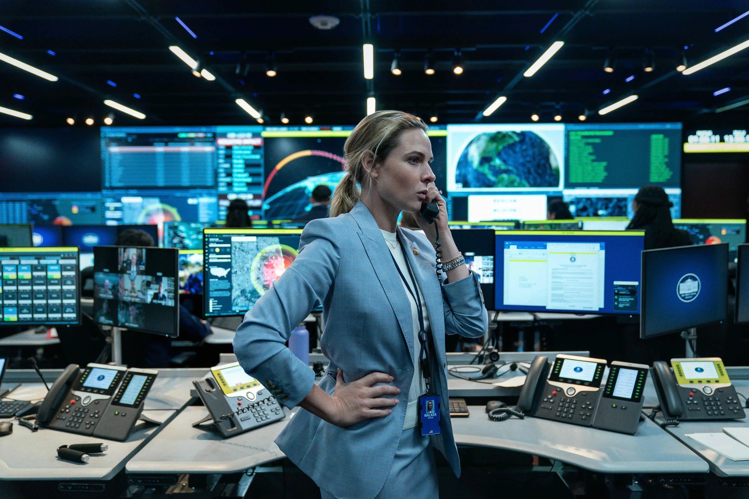 A House of Dynamite. Rebecca Ferguson as Captain Olivia Walker in A House of Dynamite. Cr. Eros Hoagland/Netflix © 2025.