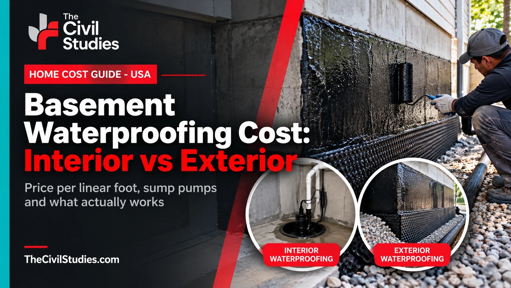 Basement Waterproofing Cost: Interior vs Exterior