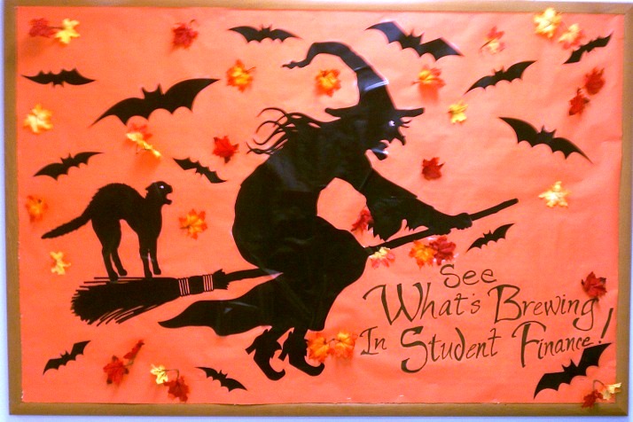 Preschool teachers can usually showcase the children's crafts on bulletin boards. Halloween Bulletin Boards