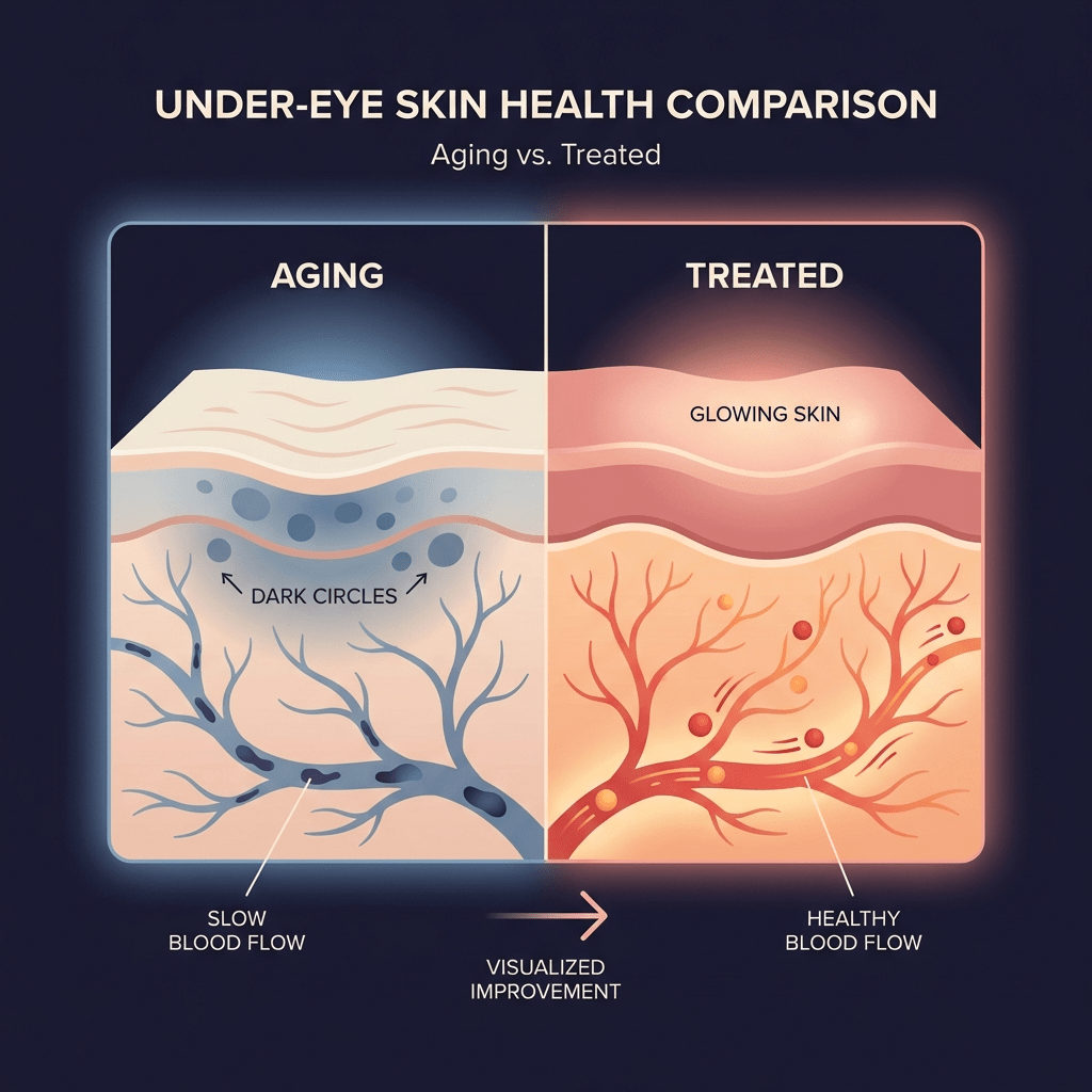 Poor microcirculation under the eyes