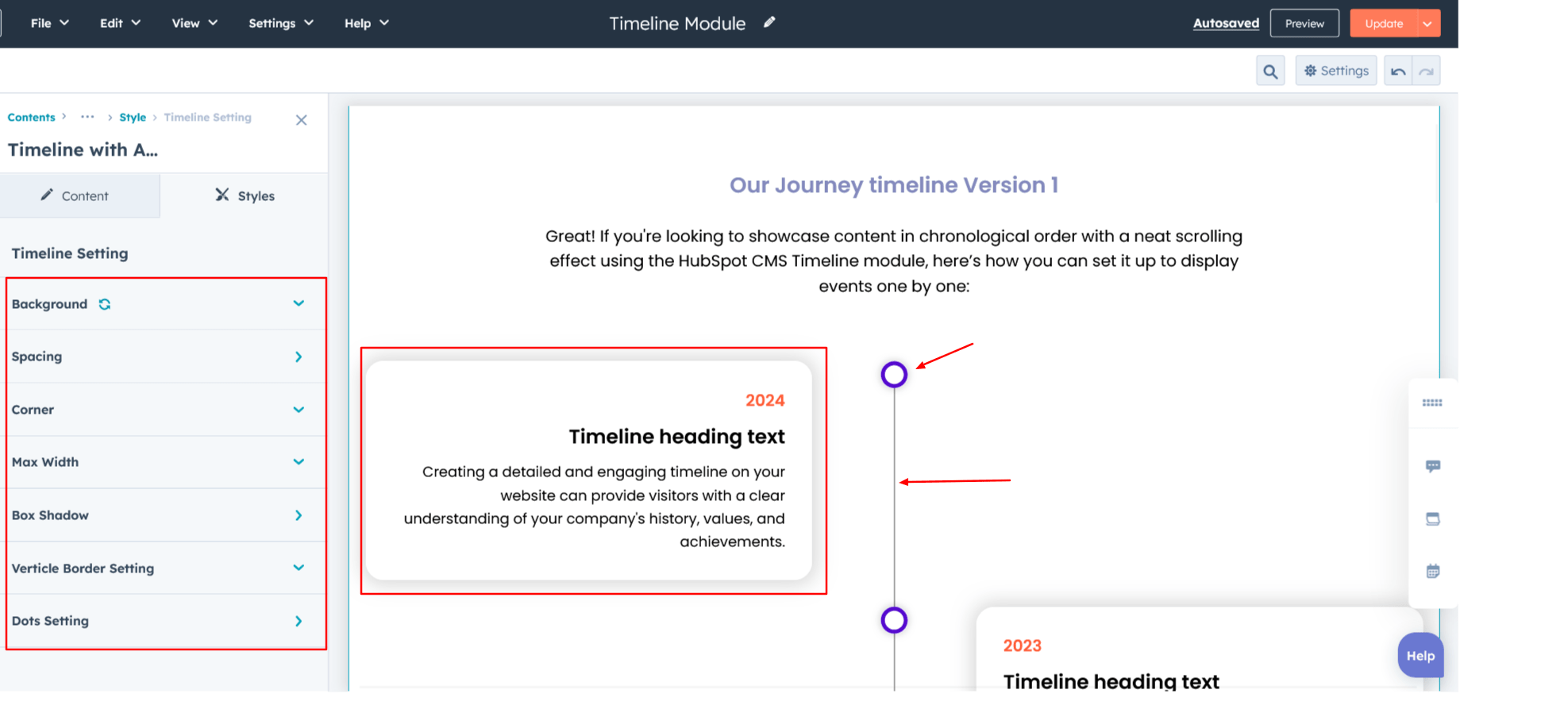 Timeline Module Documentation Page - Ultra HD Nature Background - Retina