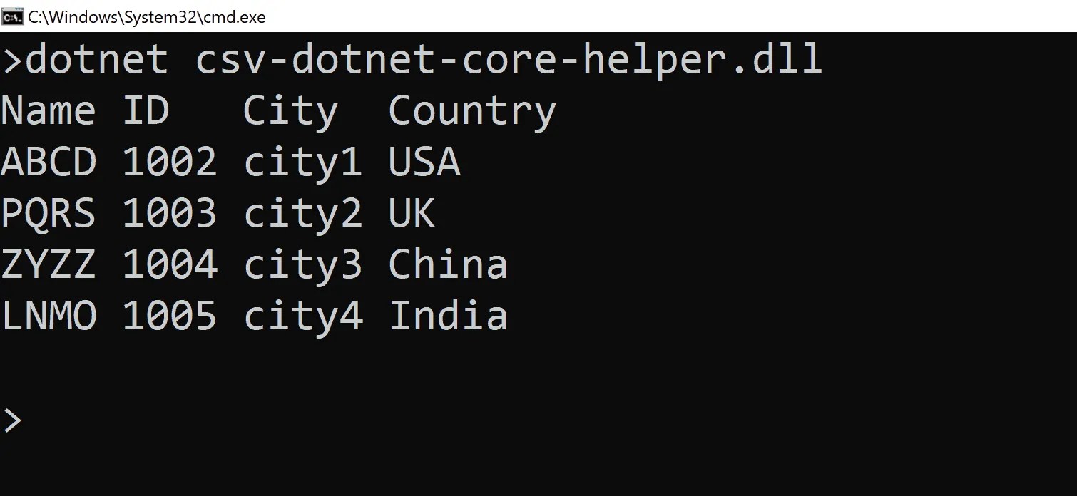 CSV to JSON String ,read csv net core