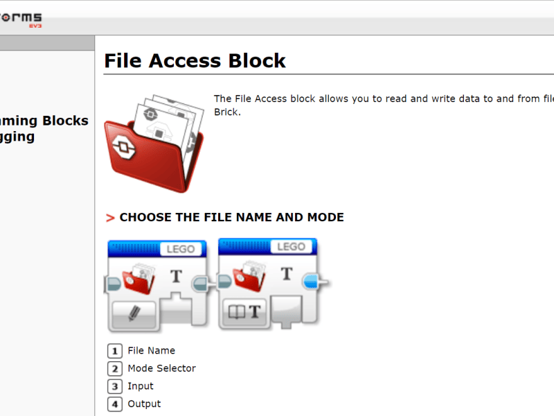 LEGO MindStorms EV3 – Use File Access Block to Store Data
