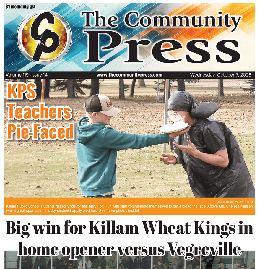 Big win for Killam Wheat Kings & KPS Teachers Pie-Faced – October 7 ‘Press is out now!