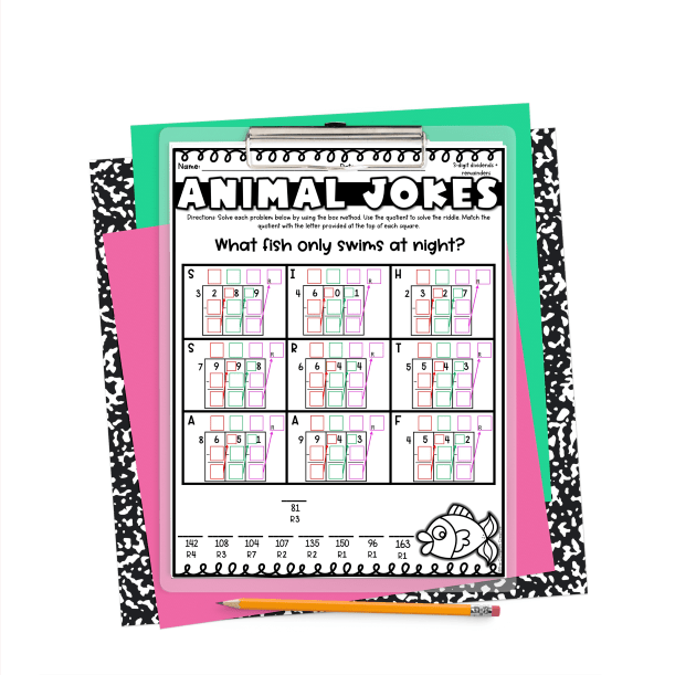 Free box method division worksheets: self-checking & differentiated